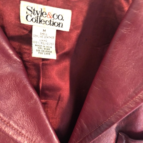 STYLE & CO. COLLECTION  M SHELL BURGUNDY JACKET - Picture 1 of 7